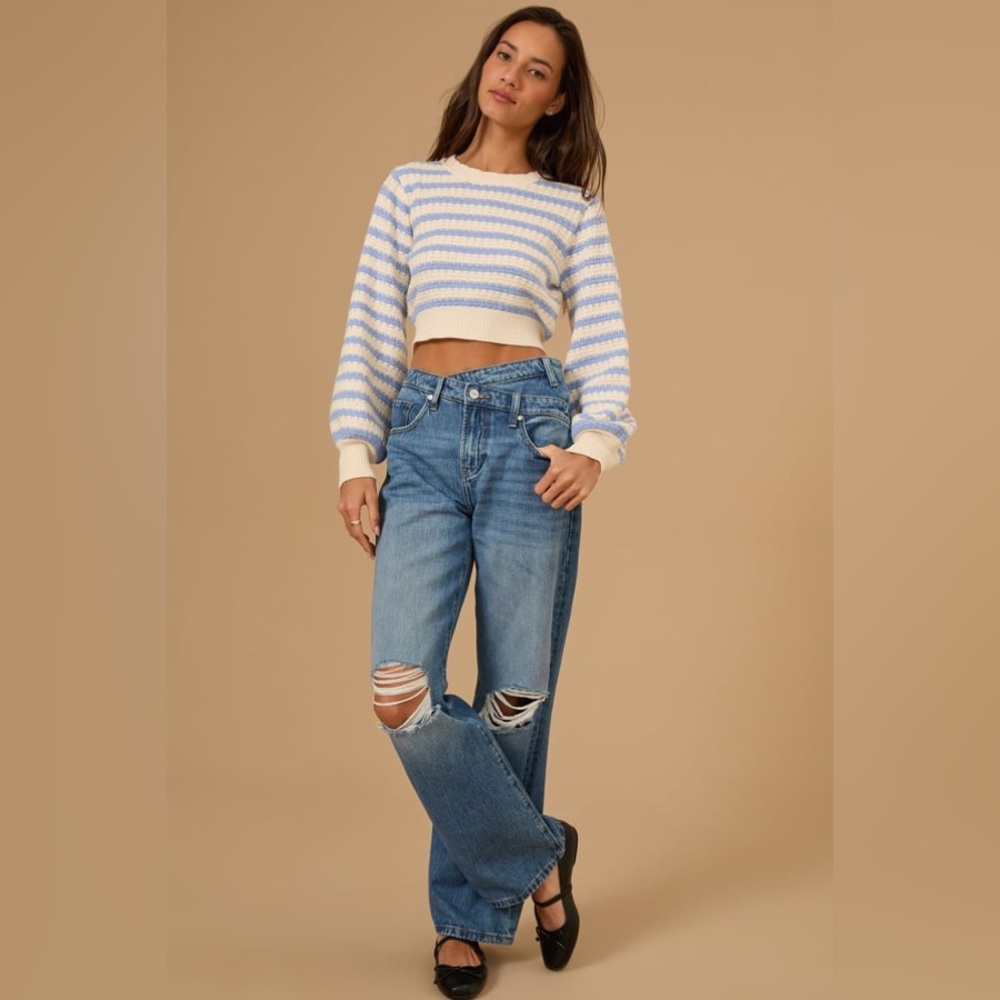 Altar’d State Jasmine Striped Pullover Sweater